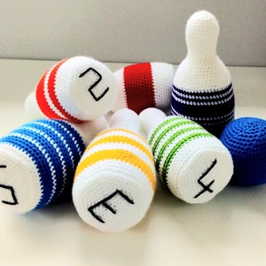 Crochet Pattern Bowling Game, Kids Bowling Set, ideal gift for first birthday, play and learn. English Amigurumi PDF Pattern. image 5