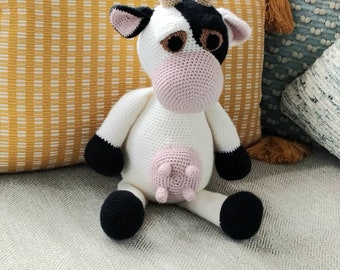 Crochet Pattern Cow Toy Large  - Bubbles the Cow Amigurumi PDF - Instant Download, Written in English (US Terminology) with photos.