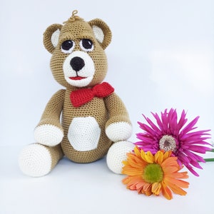 Large Crochet Toy Bear Pattern - Barney the Bear Amigurumi PDF - Instant Download, Written in English (US Terminology) with photos.