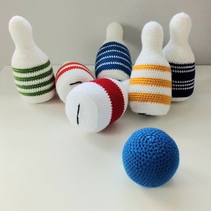 Crochet Pattern Bowling Game, Kids Bowling Set, ideal gift for first birthday, play and learn. English Amigurumi PDF Pattern. image 2