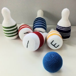 Crochet Pattern Bowling Game, Kids Bowling Set, ideal gift for first birthday, play and learn. English Amigurumi PDF Pattern. image 3