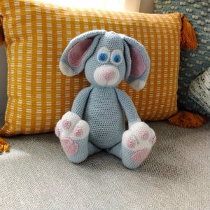 Large Crochet Toy Rabbit Pattern - Alex the Bunny Amigurumi PDF - Instant Download, Written in English (US Terminology) with photos.