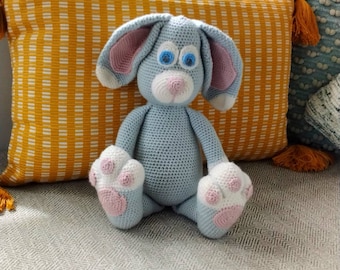 Large Crochet Toy Rabbit Pattern - Alex the Bunny Amigurumi PDF - Instant Download, Written in English (US Terminology) with photos.