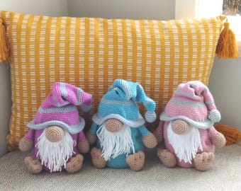 Crochet Musical Gnome Pattern, Amigurumi Nursery Gnome, Musical Toy, Instant download, softies, English PDF,