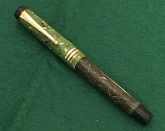 Pluma estilográfica Parker Duofold Juniorette de celuloide verde jade