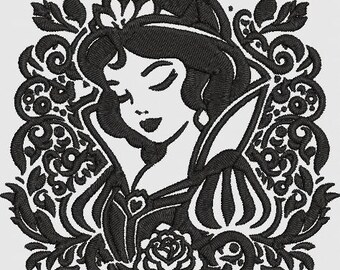 マジックランドにインスパイアされた、白雪姫にインスパイアされた、刺繍デザイン、ストーリーフレンズ刺繍機デザイン