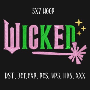 Set of Three, Wicked Inspired Embroidery Bundle, Team Glinda, Team Elphaba, Wizard of Oz Inspired, Tin man, Dorothy, Ariana Grande Inspired