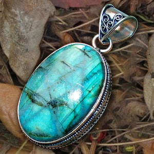 Labradorit Anhänger, Labradorit Sterling Anhänger, Labradorit Anhänger, Labradorit Boho Anhänger, Mond Anhänger Labradorit, Geschenk für Sie