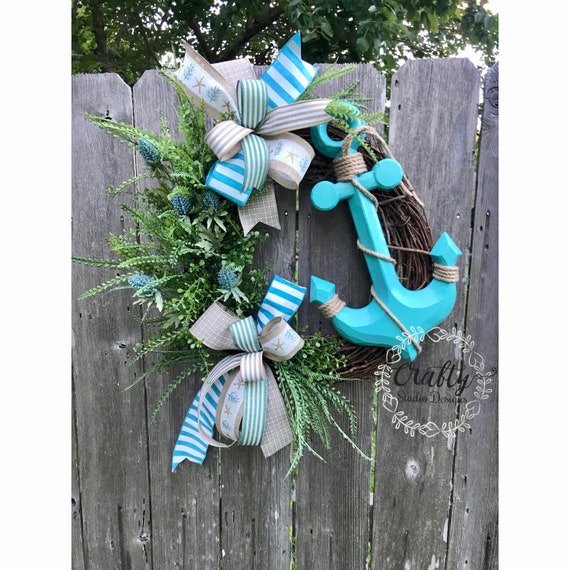 Beach Wreath Front Door Nautical Wreath Coastal Wreath Starfish Wreath Beach Decor Summer Wreath Seashell Wreath Anchor Wreath