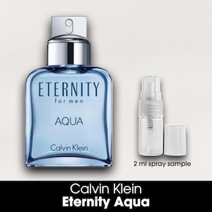 Eternity Aqua by Calvin Klein • 2ml Glass Spray Sample • Decant • Tester • Men&#39;s Eau de Toilette