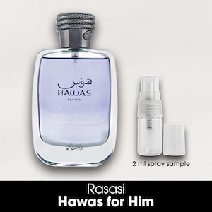 Hawas by Rasasi • 2ml Glass Spray Sample • Decant • Men&#39;s Eau de Parfum