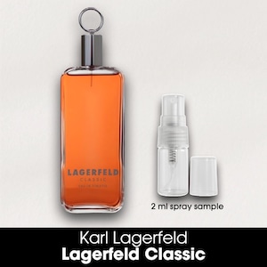 Lagerfeld Classic by Karl Lagerfeld • 2ml Glass Spray Sample • Decant • Men&#39;s Eau de Toilette