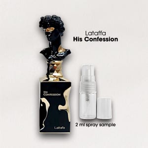 His Confession by Lattafa • 2ml Glass Spray Sample • Decant • Men's Eau de Parfum