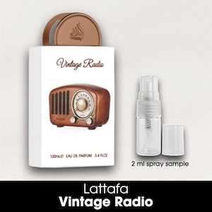 Vintage Radio by Lattafa • 2ml Glass Spray Sample • Decant • Men&#39;s Eau de Parfum