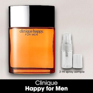 Happy for Men by Clinique • 2ml Glass Spray Sample • Decant • Tester • Men&#39;s Eau de Toilette