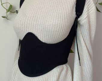 Duet-corsage voor onderborst - omkeerbaar zwart en toile