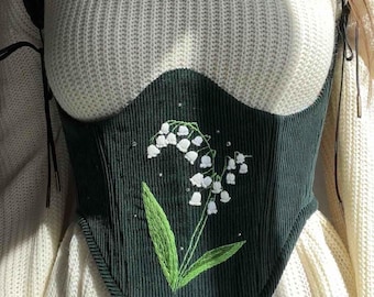 Lily of the valley Underbust corsage with removable shoulder straps
