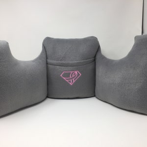 Post Mastectomy/surgery pillow, with pocket, embroidered, made in the USA, mailed from North Carolina USA