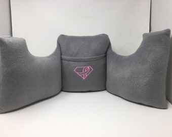 Post Mastectomy Fleece Pillow with Embroidered Ribbon Pocket