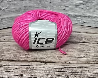Hilos ICE, GSC tekstil, algodón de alpaca, 3-4 mm/US 3-6, 2 fino, 50 gramos por madeja, alpaca/superfino/lana/algodón, bonito color rosa