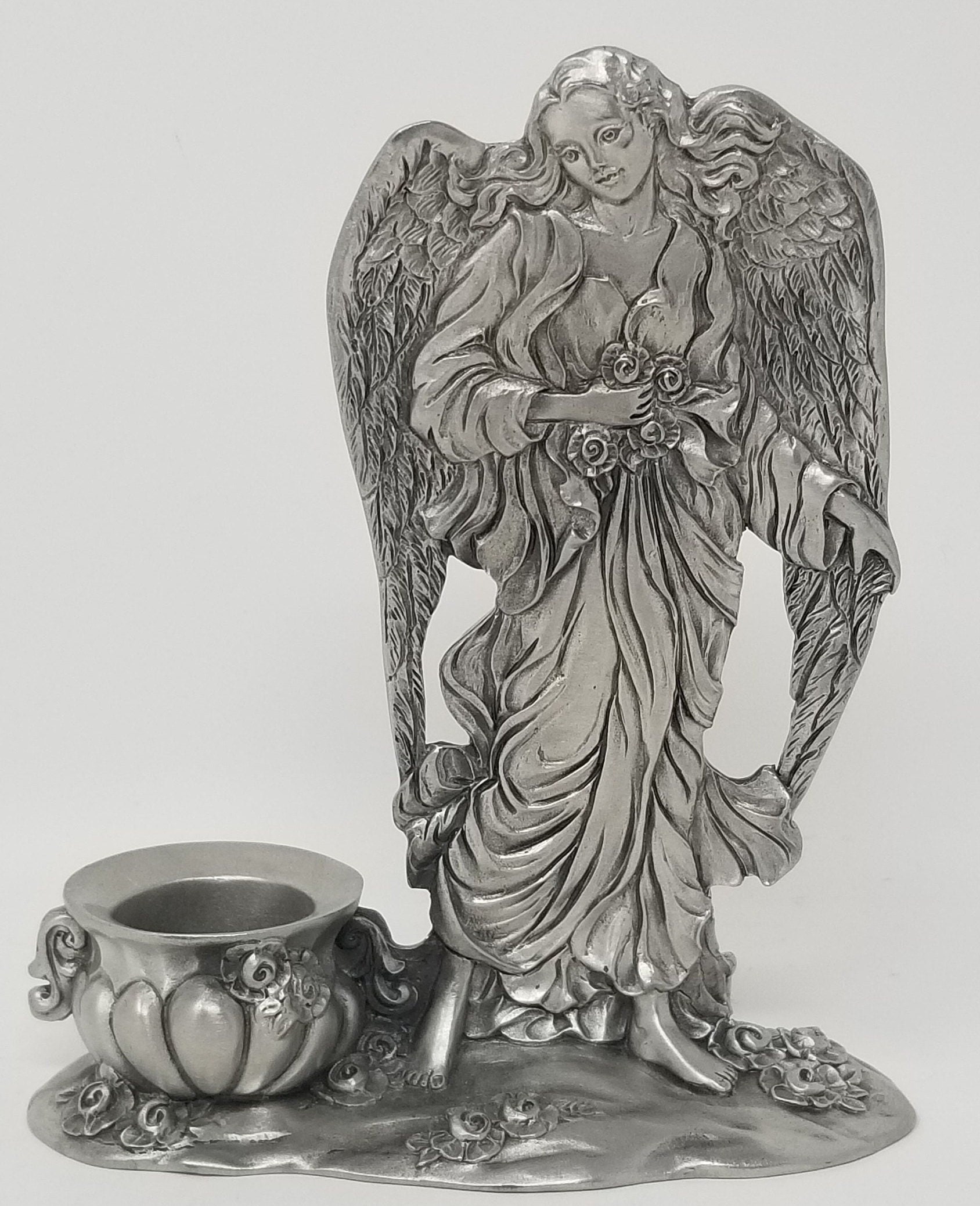 Pewter Angel Candle Holder Pewter Etain Zinn © 1996 Seagull Etsy