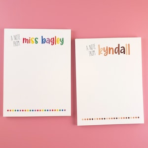 Personalized Notepad | Teacher Notepad | Custom Notepad | Teacher Stationery | Personalized Gift | Initial Gift | Personalized Stationery