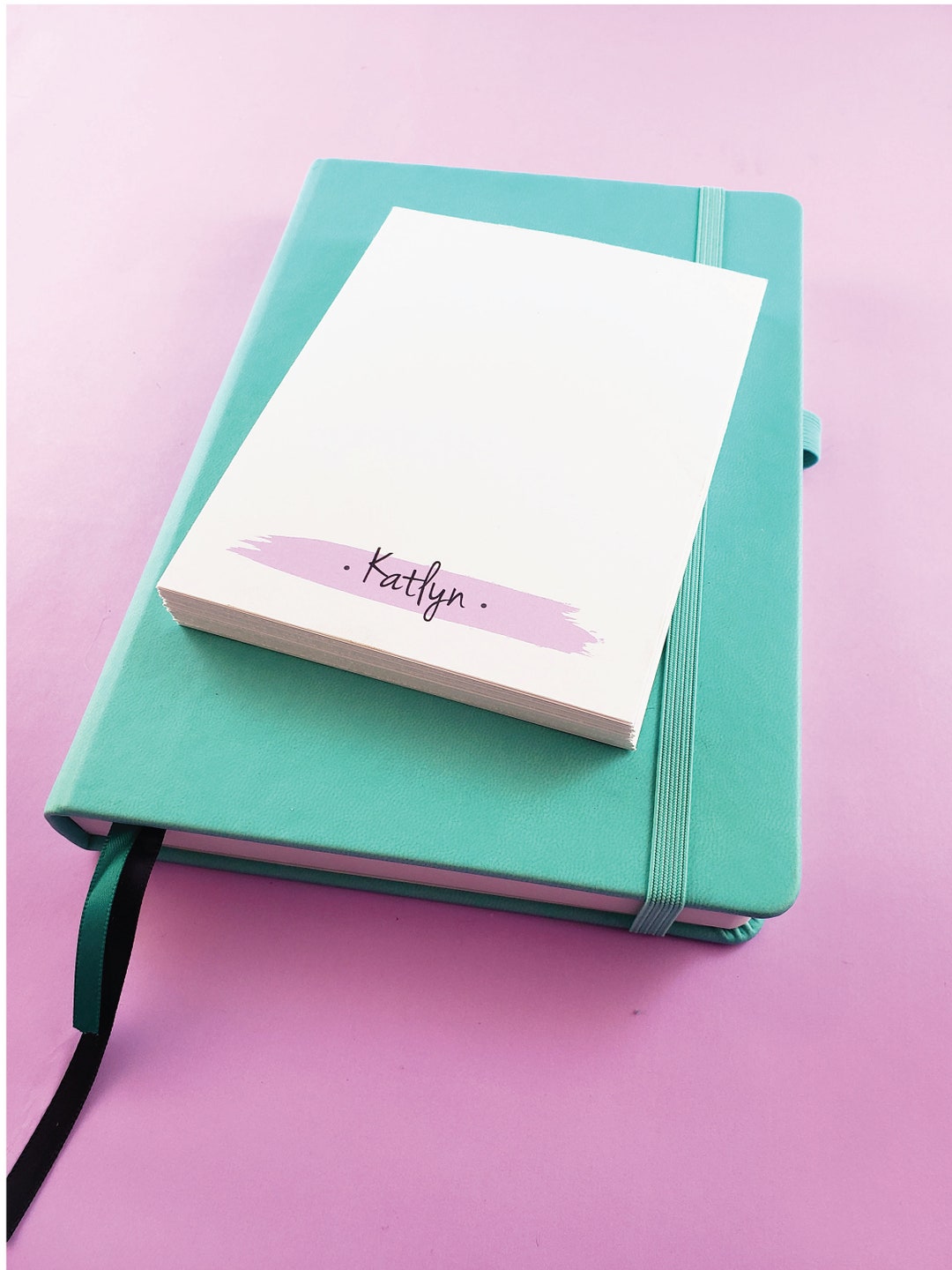 Watercolor Personalized Notepad Custom Notepad Initial Etsy