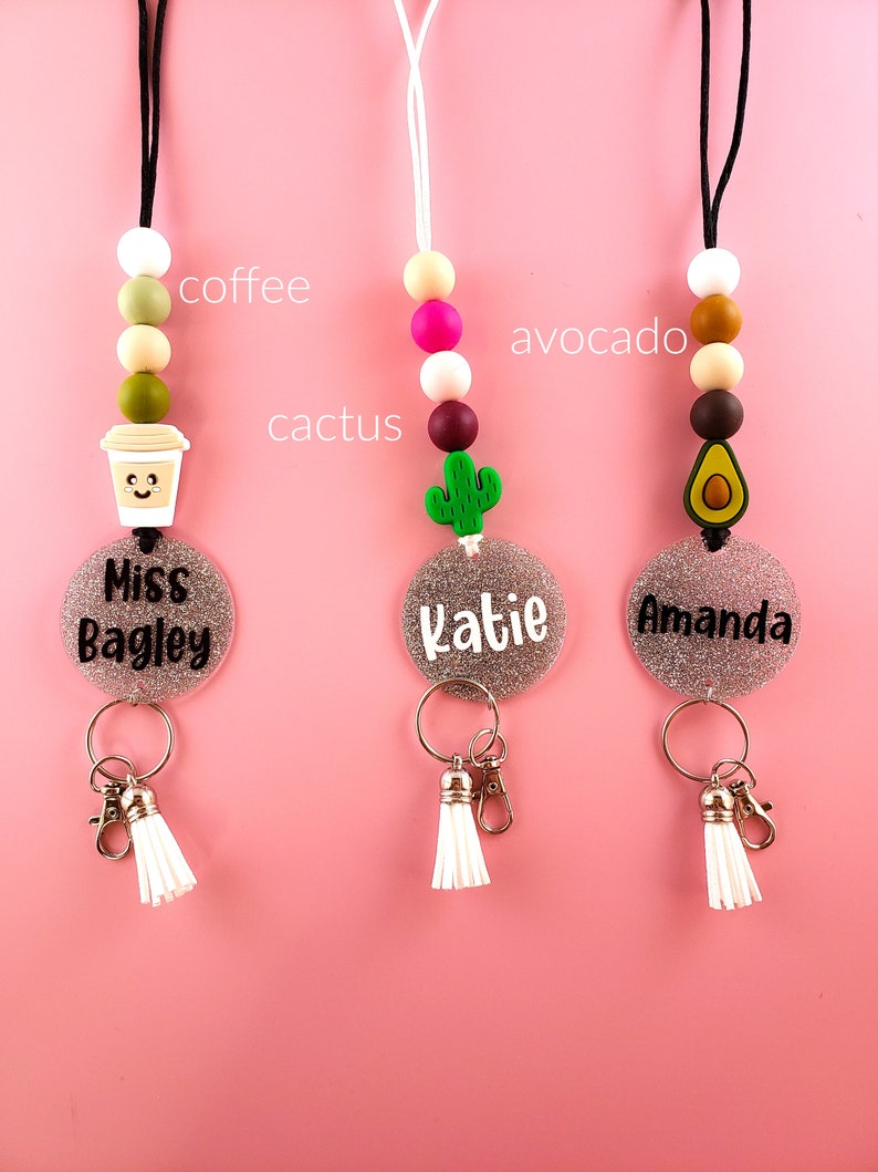 Custom Lanyard Rainbow Acrylic Lanyard Personalized Etsy