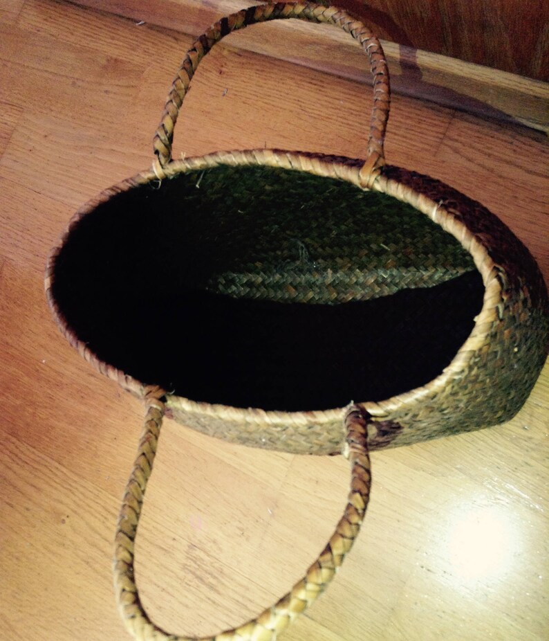 Vintage Straw Weaved Picnic Tote Bag