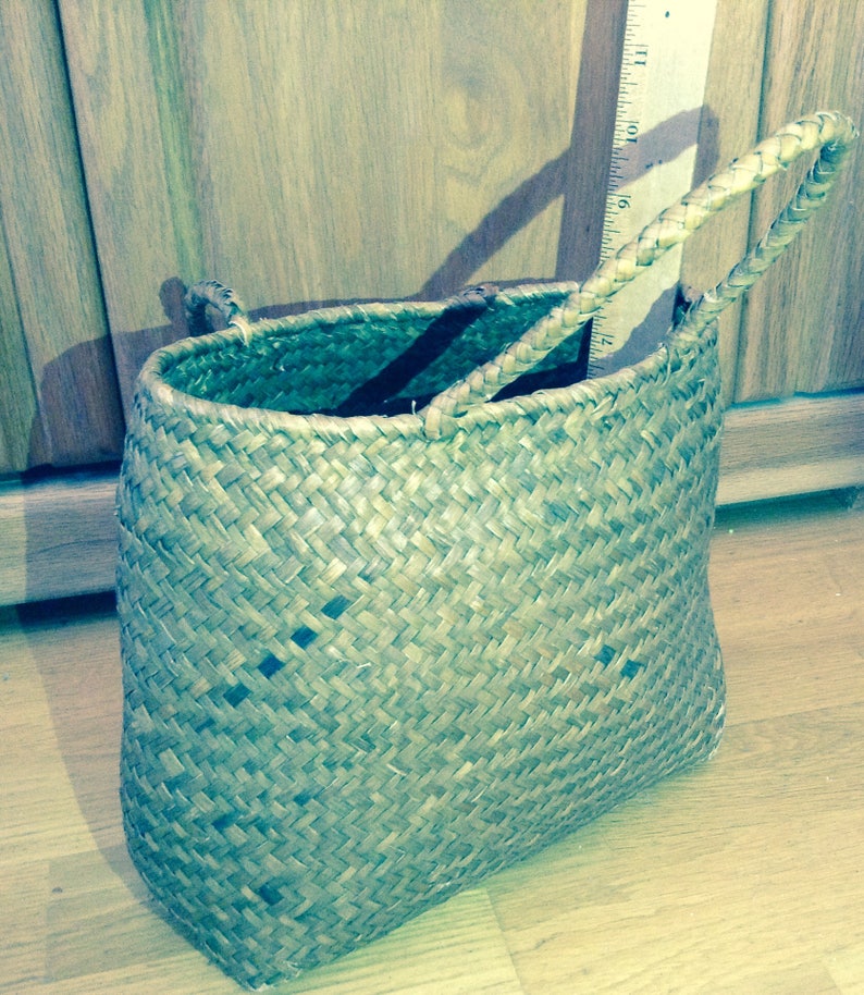Vintage Straw Weaved Picnic Tote Bag