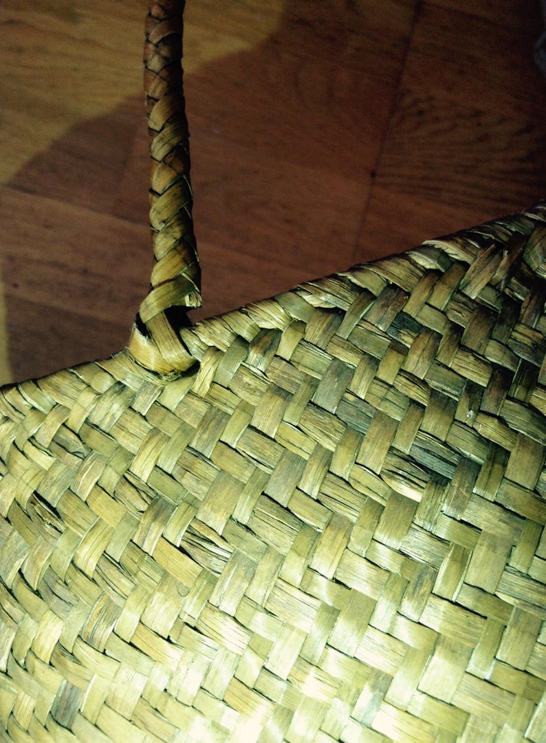 Vintage Straw Weaved Picnic Tote Bag