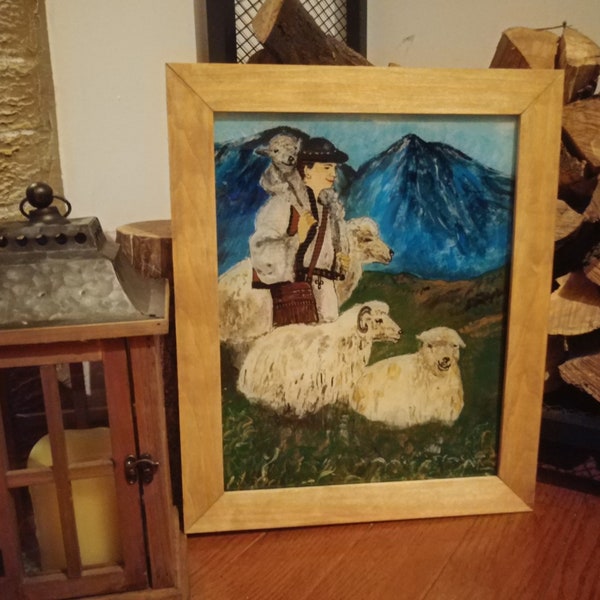 The Shepherd - Juhas (reverse glass painting)