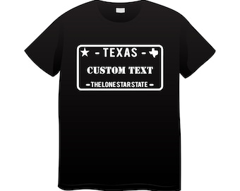 Custom Texas license plate T-Shirt