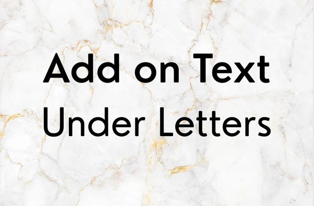 ADD ON | Text Under Letters - Etsy