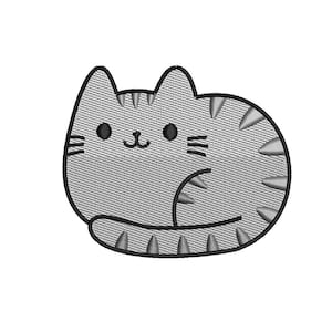 Cute Cat Embroidery Design File (PES, DST, JEF, etc.) - Instant Download