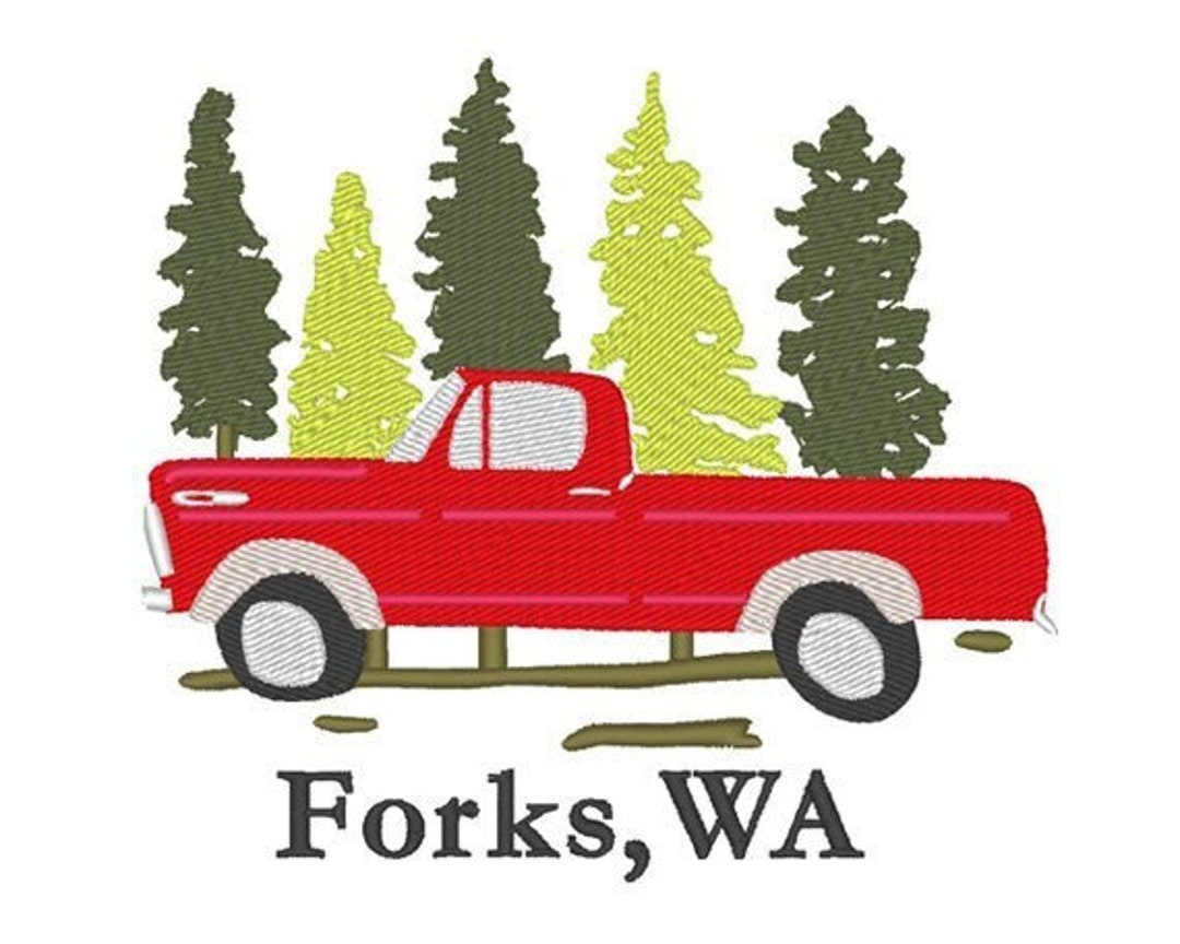 Forks WA Embroidery Design File PES JEF etc. Etsy Portugal