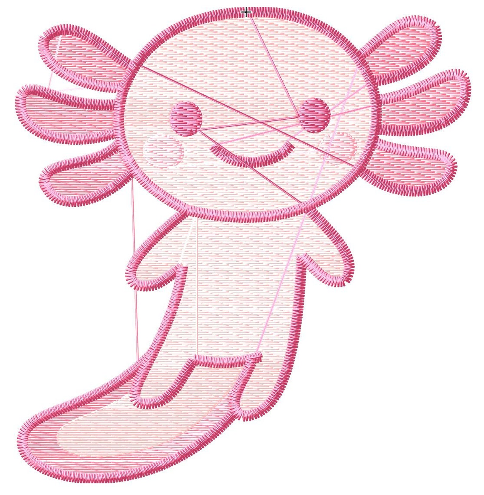 Cute axolotl embroidery design file pes dst jef etc  etsy