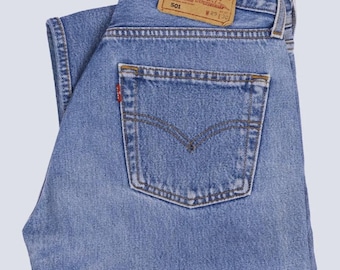 90年代風ブルーのリーバイス501ジーンズ：ヴィンテージデニム