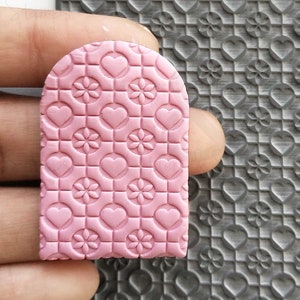 AROHA Texture Mat for Polymer clay | Clay pattern stamps | Textures for Clay imprints | Valentine&#39;s Day |
