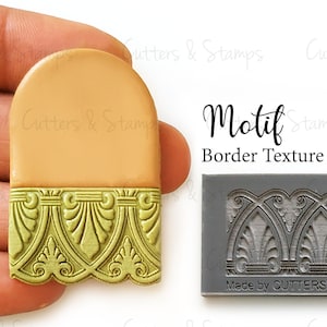 MOTIF (Border) Texture Mat for Polymer clay | Clay pattern stamps | Textures for Clay imprints | Polymer clay texture |