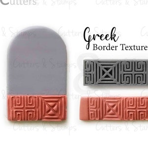 GREEK (Border) Texture Tile for Polymer clay | Hard Embossed Tile | Clay pattern stamps | Textures for Polymer Clay imprints |