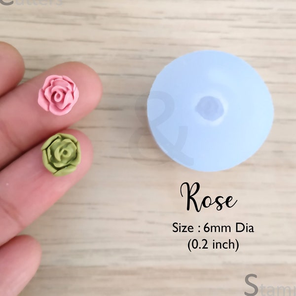 Clay Mold : ROSE 6mm Silicon mold for polymer clay | Polymer Clay mold | Floral silicon Mold