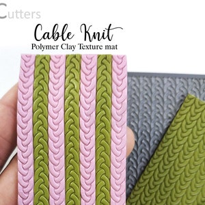 CABLE KNIT Texture Mat for Polymer clay | Clay pattern stamps | Textures for Clay imprints | Polymer clay texture |