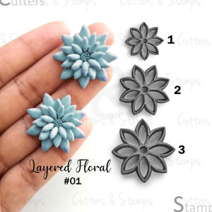LAYERED FLORAL Polymer clay cutter | DIY Craft tools | Polymer clay Earring cutter |