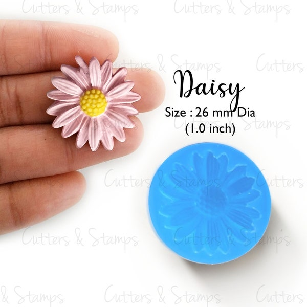 Clay Mold : DAISY 26mm Silicon mold for polymer clay | Polymer Clay mold | Floral silicon Mold