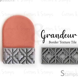 GRANDEUR (Border) Texture Tile for Polymer clay | Hard Embossed Tile | Clay pattern stamps | Textures for Polymer Clay imprints |