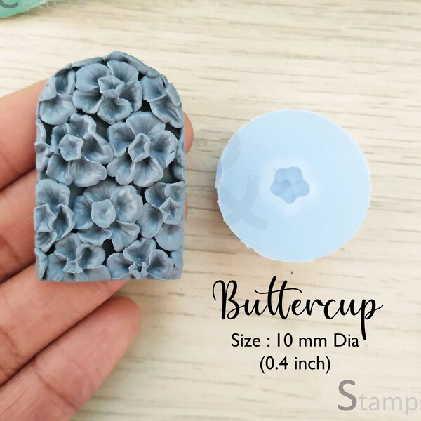 BUTTERCUP 10mm Silicon mold for polymer clay | Polymer Clay mold | Floral silicon Mold