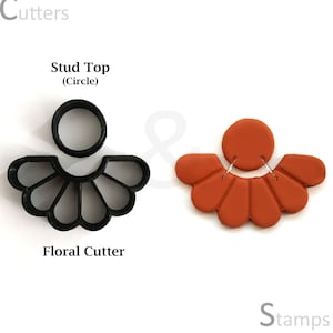 Polymer clay cutter set of 2 | Floral clay cutter with Detailing  | Unique clay cutter | Earring clay cutter |
