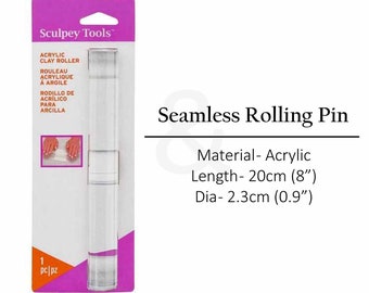 Acrylic Sculpey Non-Stick Roller Pin Stamping Brayer Polymer Clay Fimo Tool 