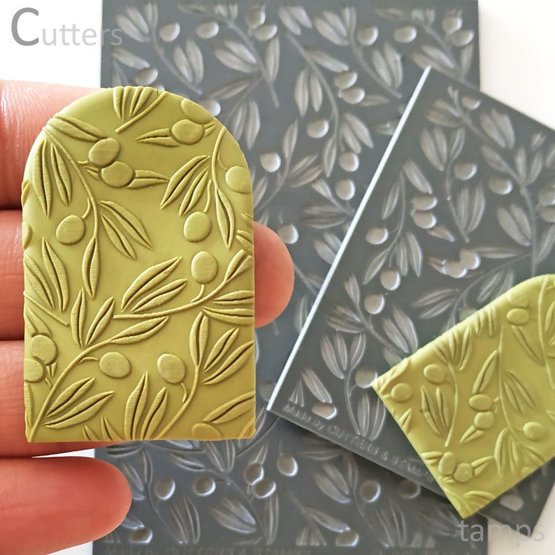 OLIVE BRANCH Texture Mat for Polymer Clay Clay Pattern Etsy